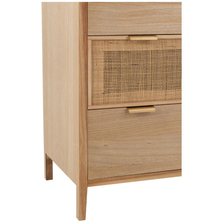 Armoire 3 tiroirs en bois/rotin naturel | Designix -     - https://designix.fr