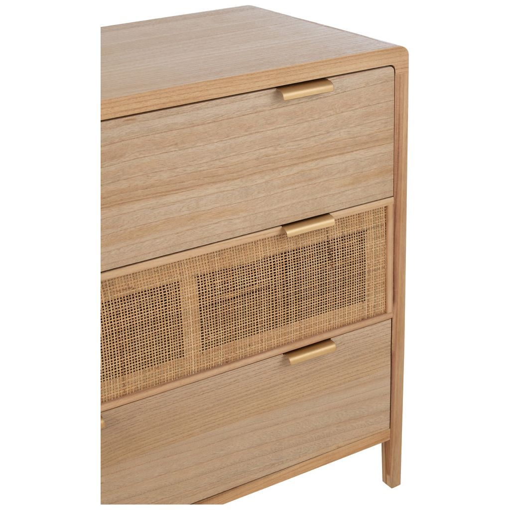 Armoire 3 tiroirs en bois/rotin naturel | Designix -     - https://designix.fr