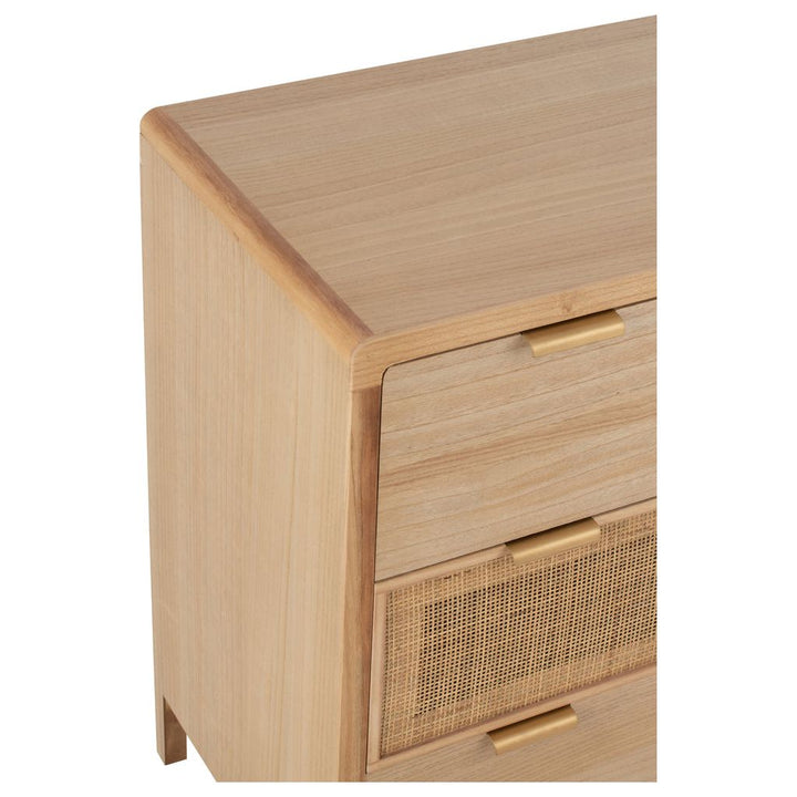 Armoire 3 tiroirs en bois/rotin naturel | Designix -     - https://designix.fr