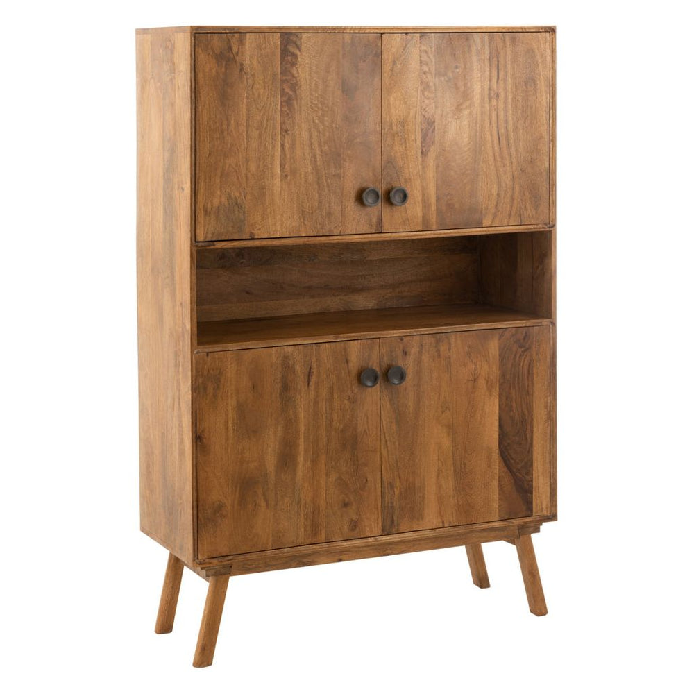 Armoire Lora 4 portes en bois de manguier marron | Designix -     - https://designix.fr