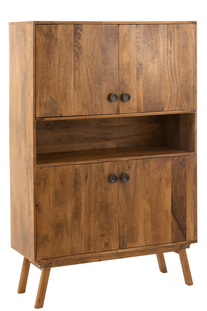 Armoire Lora 4 portes en bois de manguier marron | Designix -     - https://designix.fr