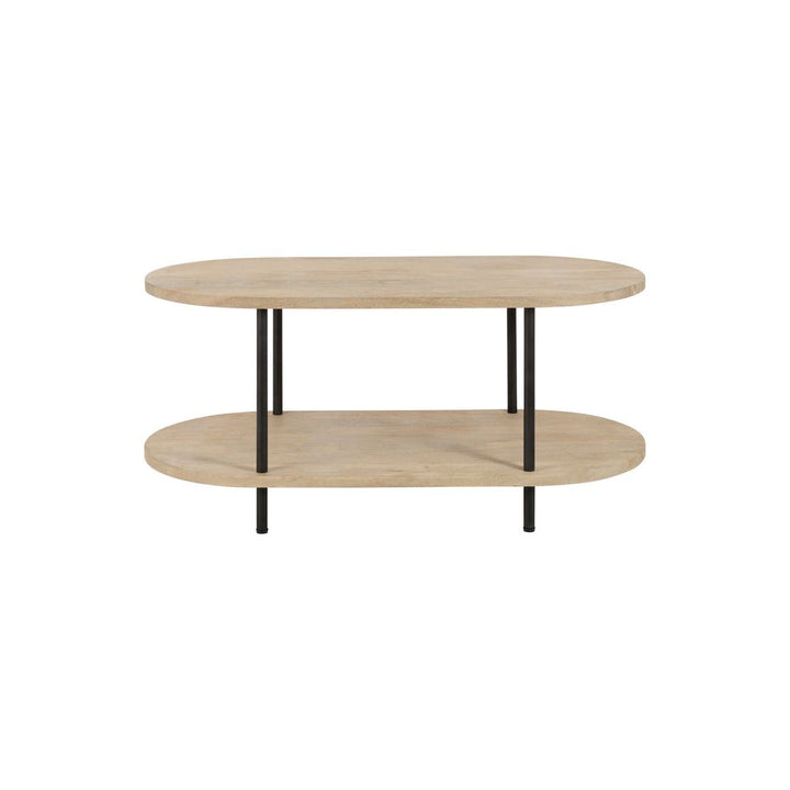 Table basse ovale Eli 2 étagères en bois de manguier/fer naturel/gris | Designix -     - https://designix.fr