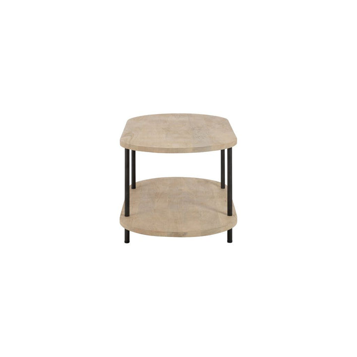 Table basse ovale Eli 2 étagères en bois de manguier/fer naturel/gris | Designix -     - https://designix.fr