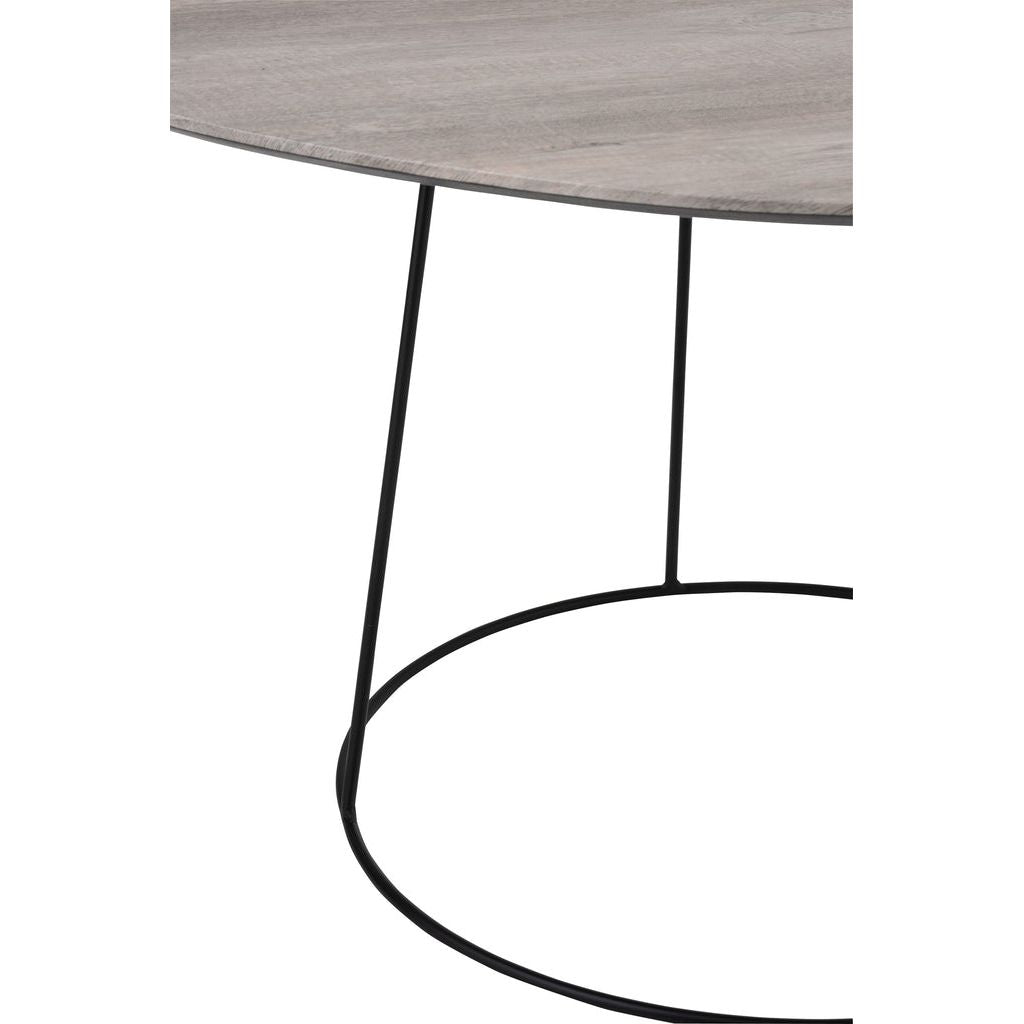 Table basse ovale en MDF/fer déformé naturel/noir petit | Designix -     - https://designix.fr