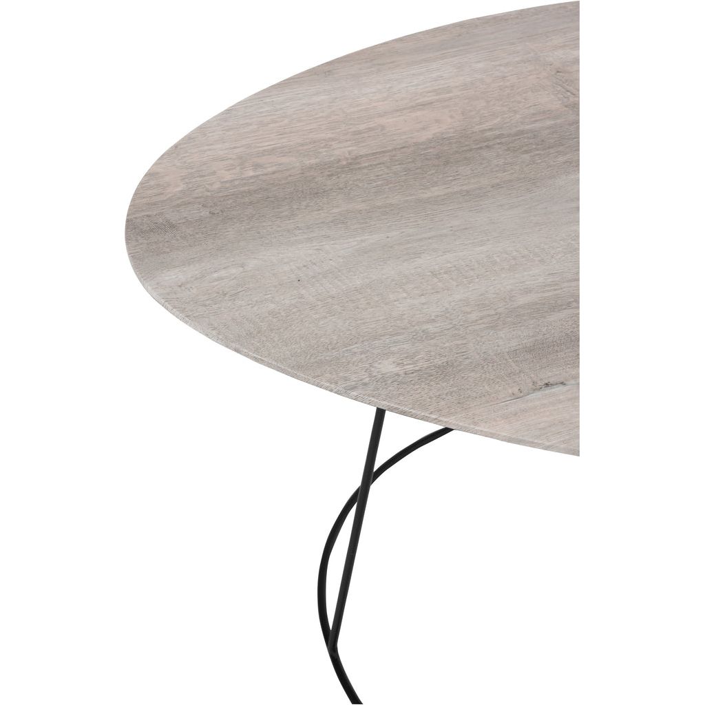 Table basse ovale en MDF/fer déformé naturel/noir petit | Designix -     - https://designix.fr