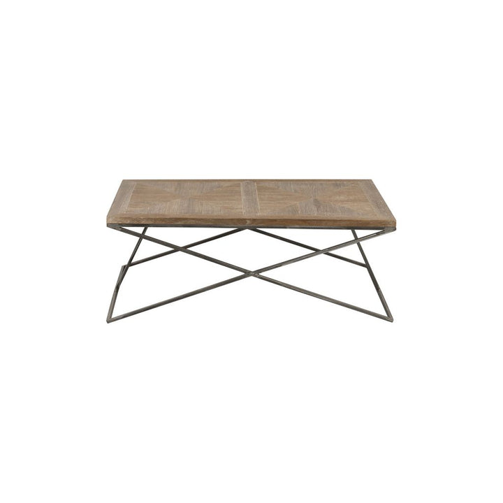 Table basse croisée en teck/métal marron | Designix -     - https://designix.fr