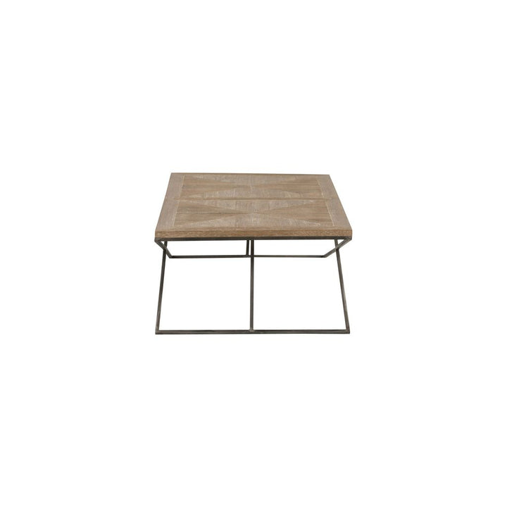 Table basse croisée en teck/métal marron | Designix -     - https://designix.fr