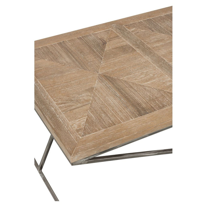 Table basse croisée en teck/métal marron | Designix -     - https://designix.fr