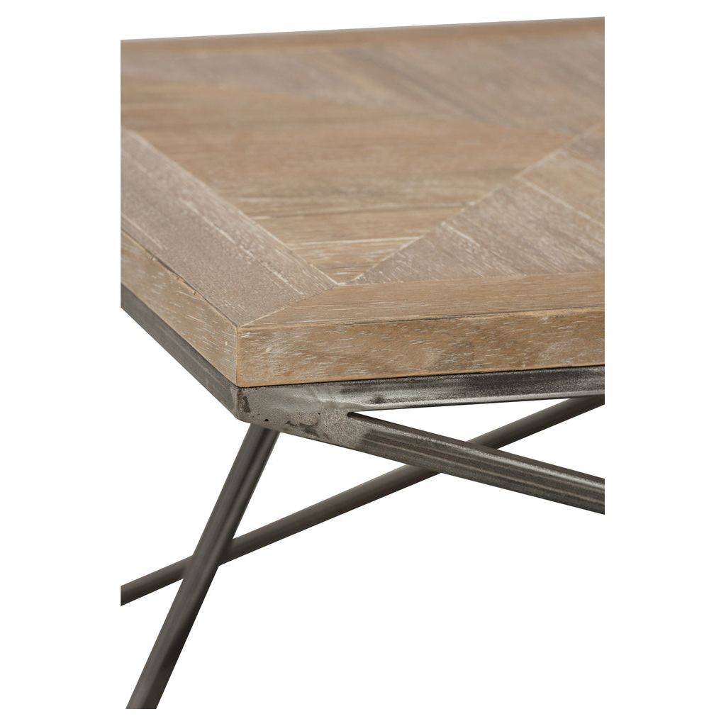 Table basse croisée en teck/métal marron | Designix -     - https://designix.fr