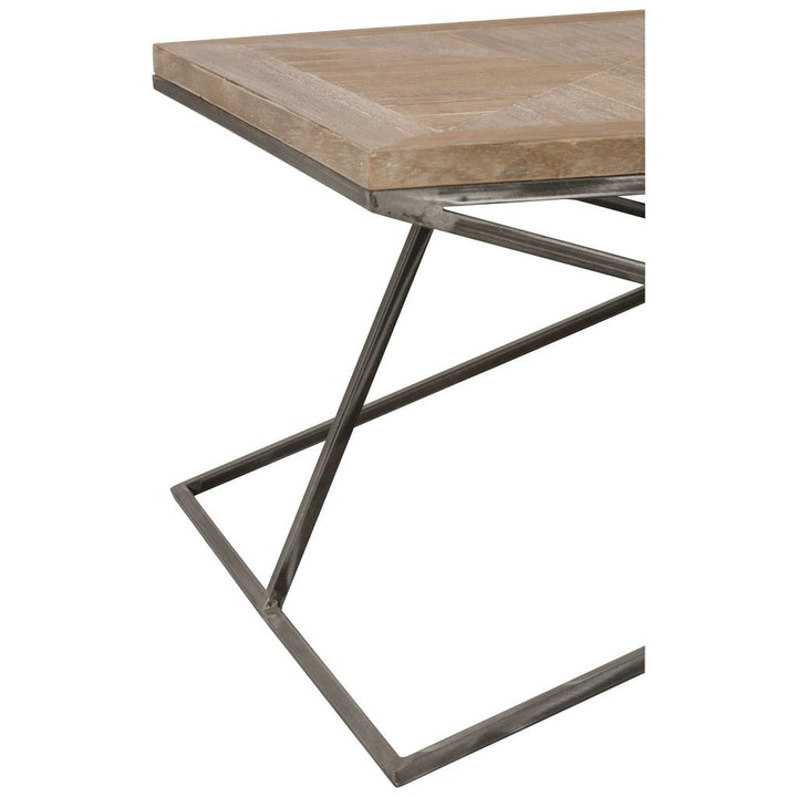 Table basse croisée en teck/métal marron | Designix -     - https://designix.fr