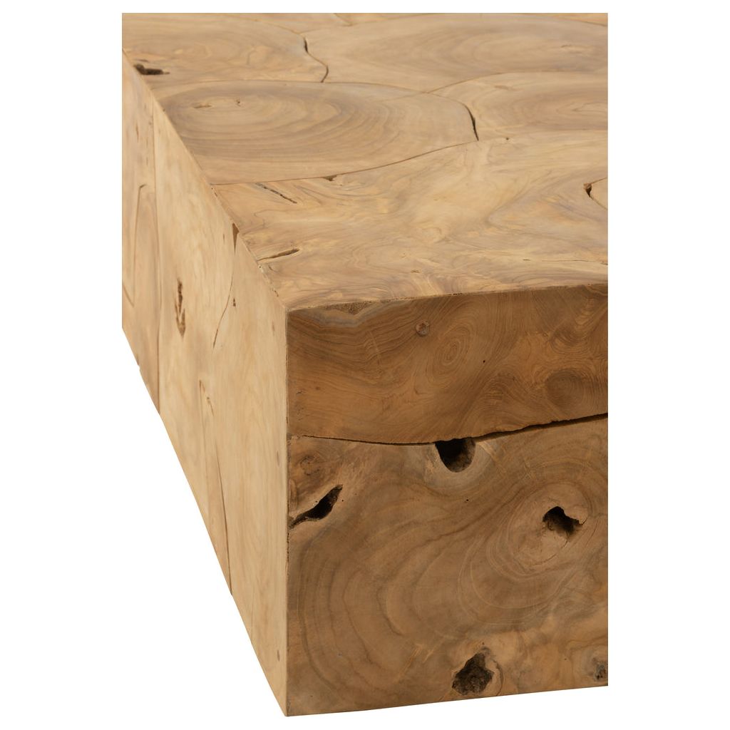 Boîte de puzzle de table basse en bois de teck naturel | Designix -     - https://designix.fr