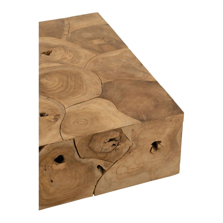 Boîte de puzzle de table basse en bois de teck naturel | Designix -     - https://designix.fr