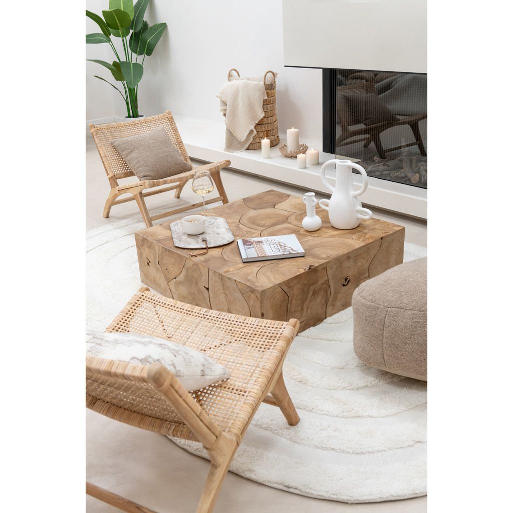 Boîte de puzzle de table basse en bois de teck naturel | Designix -     - https://designix.fr