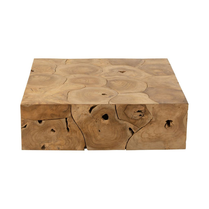 Boîte de puzzle de table basse en bois de teck naturel | Designix -     - https://designix.fr