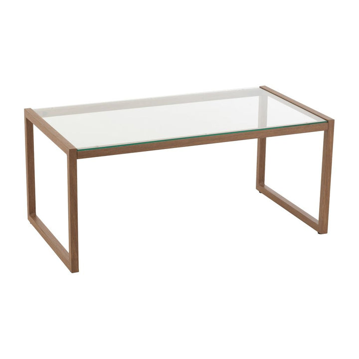 Table basse rectangulaire en métal/verre brun foncé | Designix -     - https://designix.fr