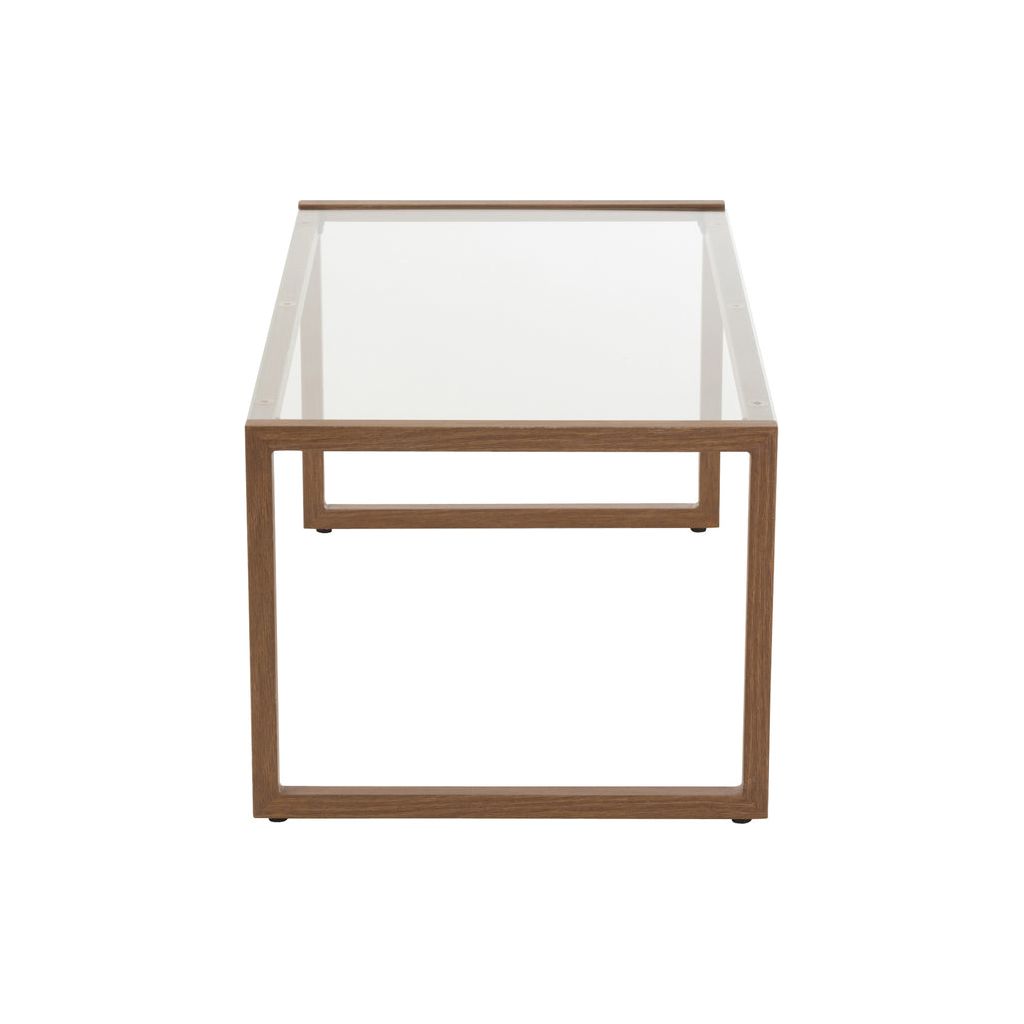 Table basse rectangulaire en métal/verre brun foncé | Designix -     - https://designix.fr