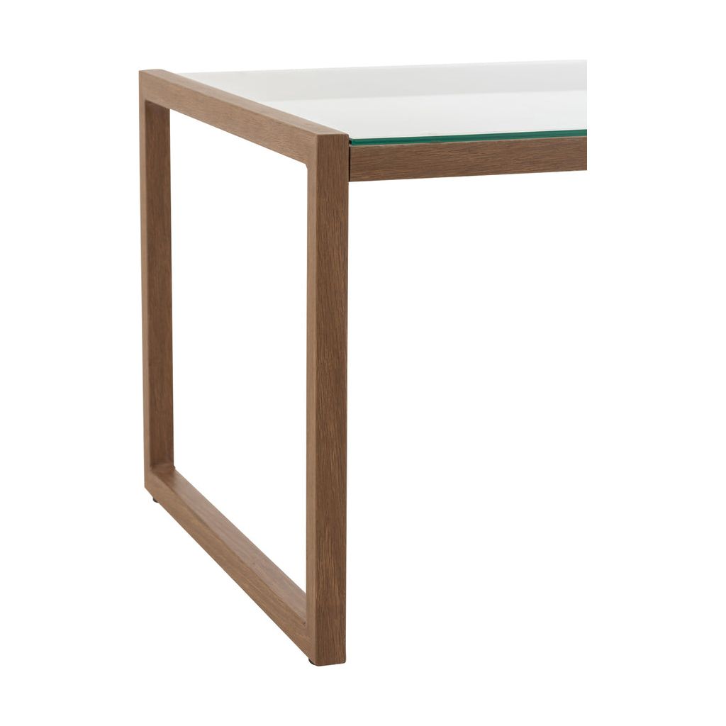 Table basse rectangulaire en métal/verre brun foncé | Designix -     - https://designix.fr