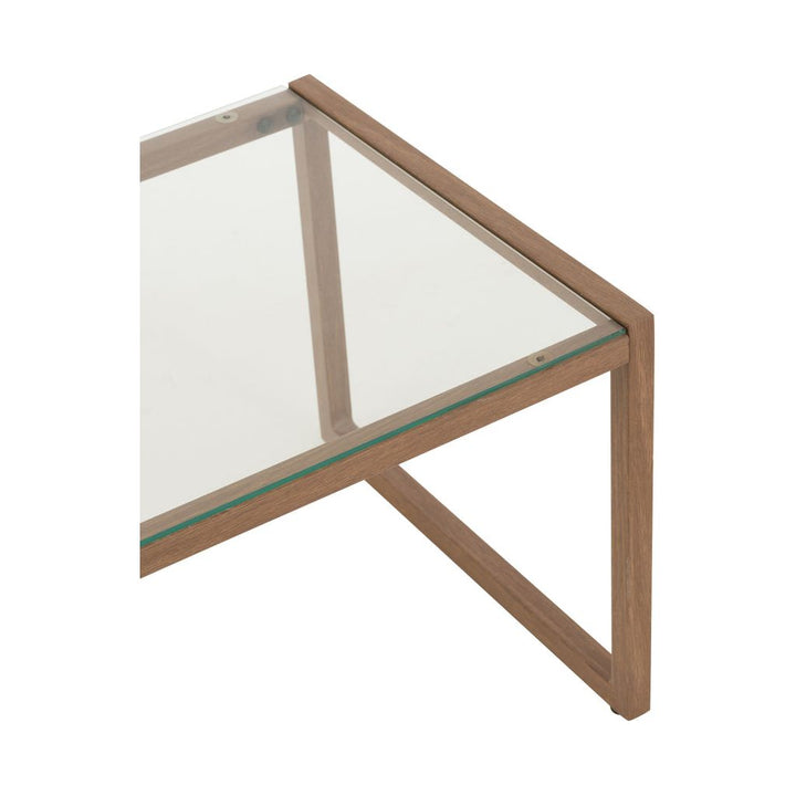 Table basse rectangulaire en métal/verre brun foncé | Designix -     - https://designix.fr