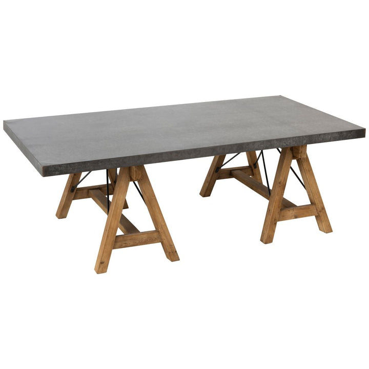 Table basse carrée en bois/métal gris/naturel | Designix -     - https://designix.fr