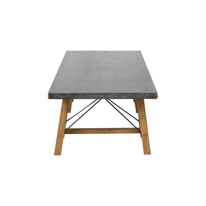 Table basse carrée en bois/métal gris/naturel | Designix -     - https://designix.fr