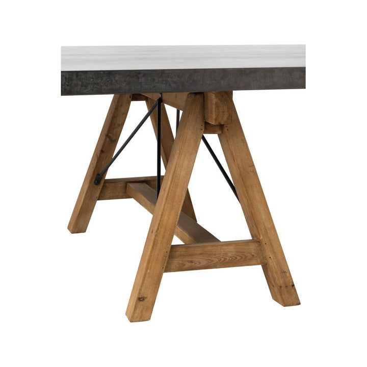 Table basse carrée en bois/métal gris/naturel | Designix -     - https://designix.fr