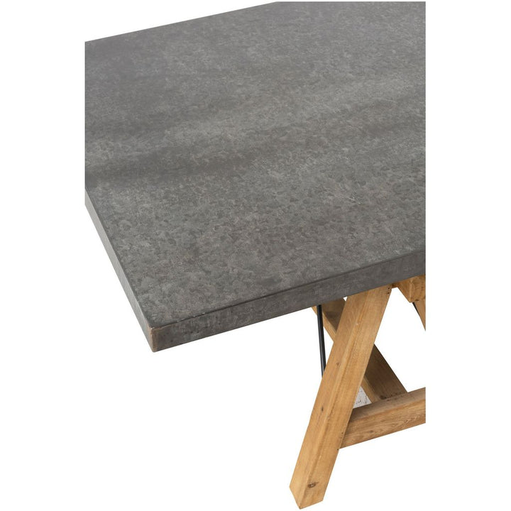 Table basse carrée en bois/métal gris/naturel | Designix -     - https://designix.fr