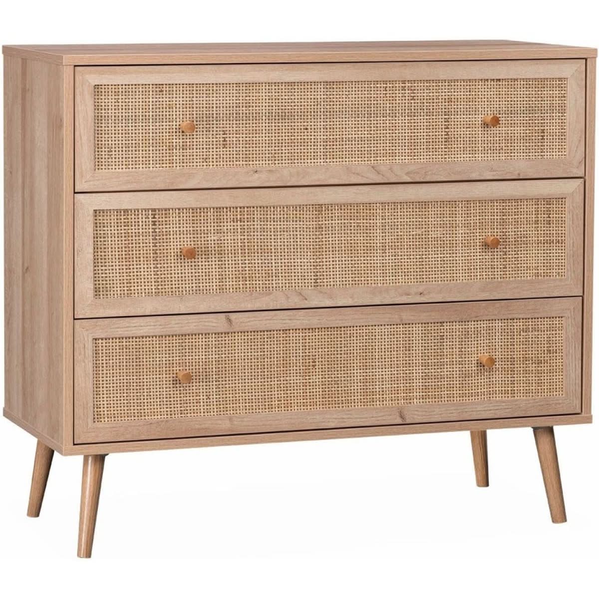 Commode Bois Cannage Bohème | Sérénité - Designix Commode