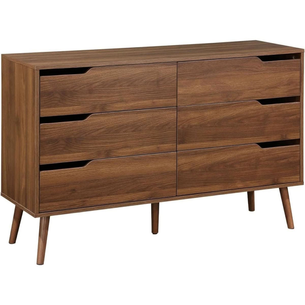 Commode Bois Noyer 6 Tiroirs | Falaise - Designix Commode