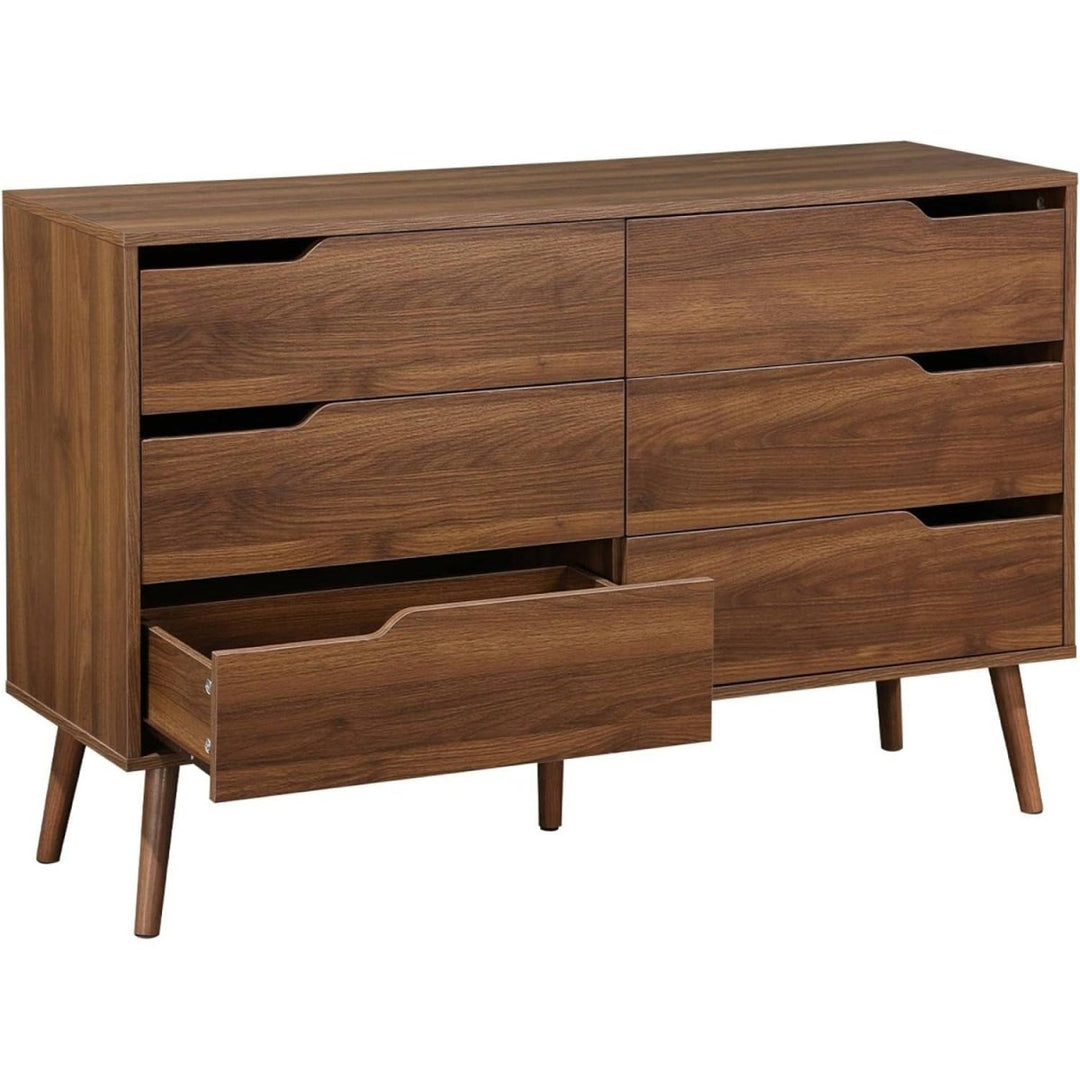 Commode Bois Noyer 6 Tiroirs | Falaise - Designix Commode