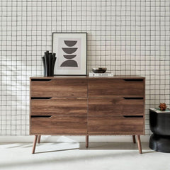Commode Bois Noyer 6 Tiroirs | Falaise