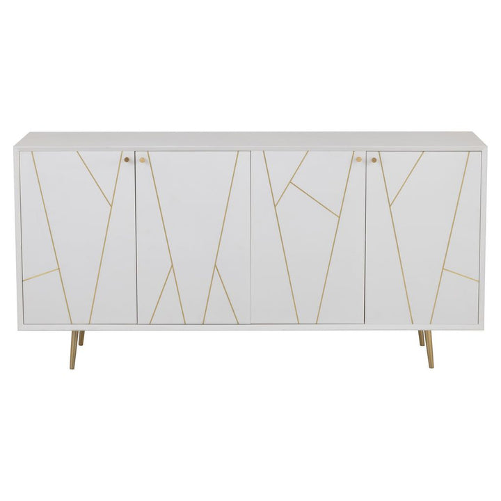 Commode Moderne Bois Métal Blanc - Designix