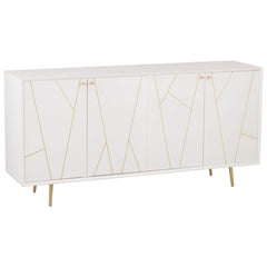 Commode Moderne Bois Métal Blanc