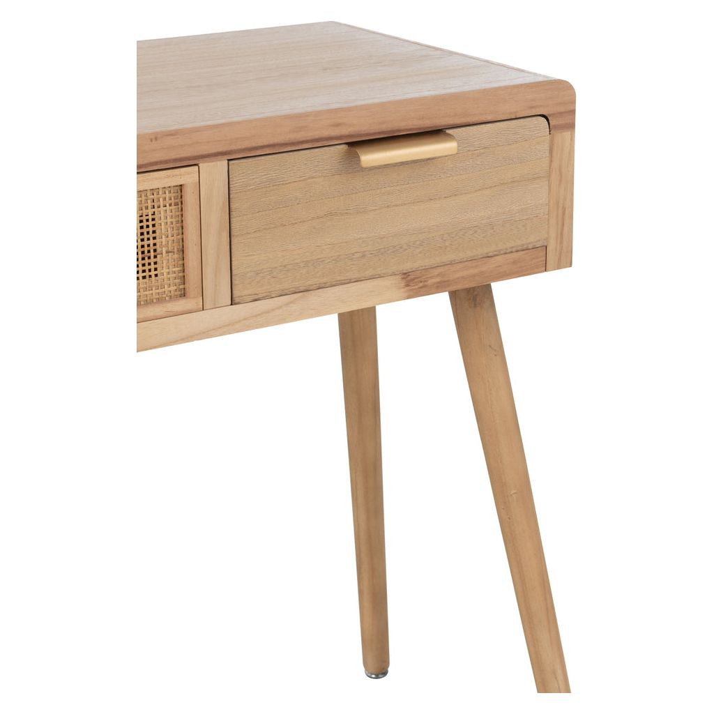 Console 3 tiroirs en bois/rotin naturel | Designix -     - https://designix.fr