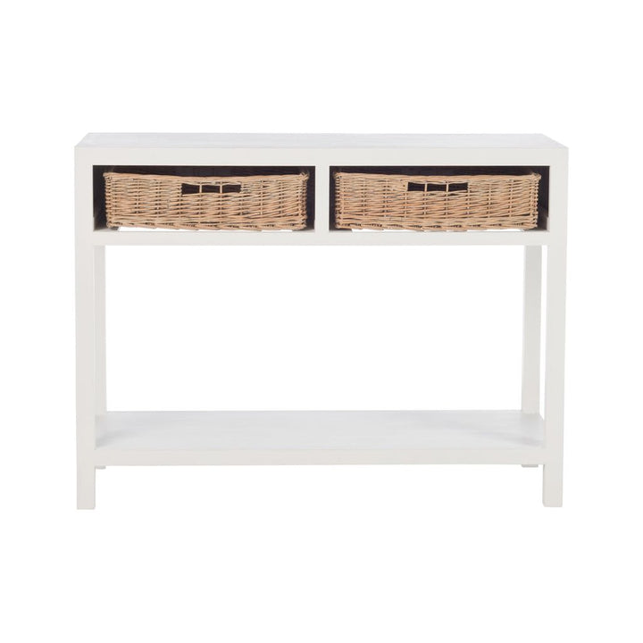 Console Avec Paniers Bois Blanc - Designix