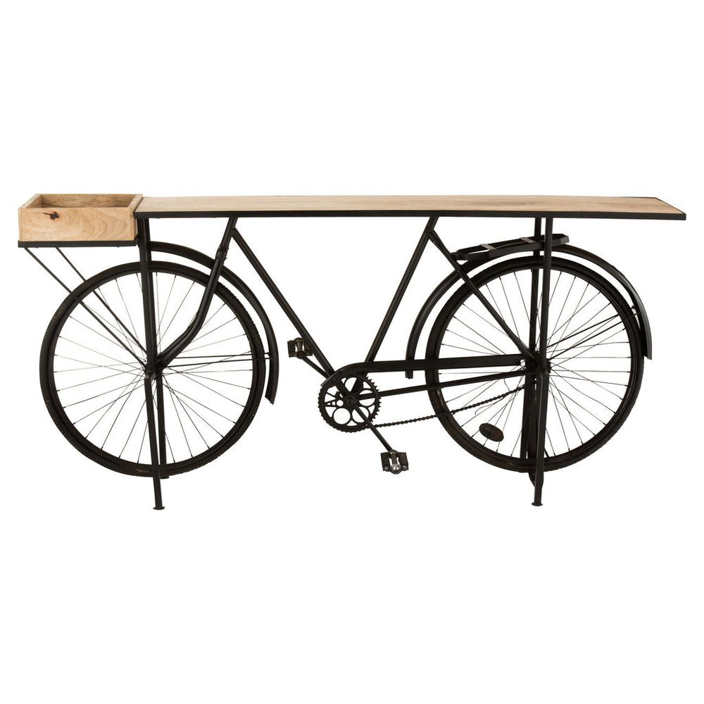 Console Vélo Métal/Bois de Mangue Noir/Naturel | Designix -     - https://designix.fr