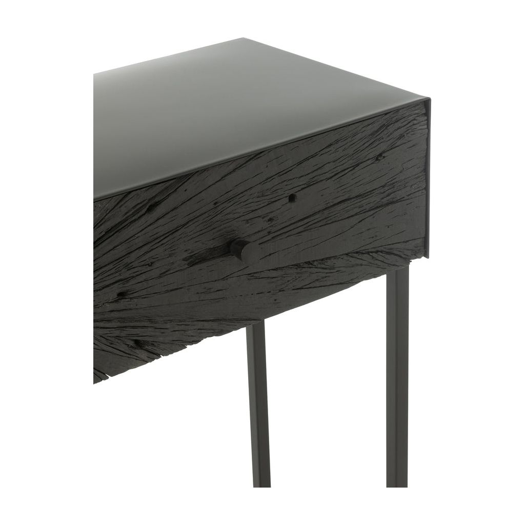 Console Bois Fer Noir Moderne - Designix