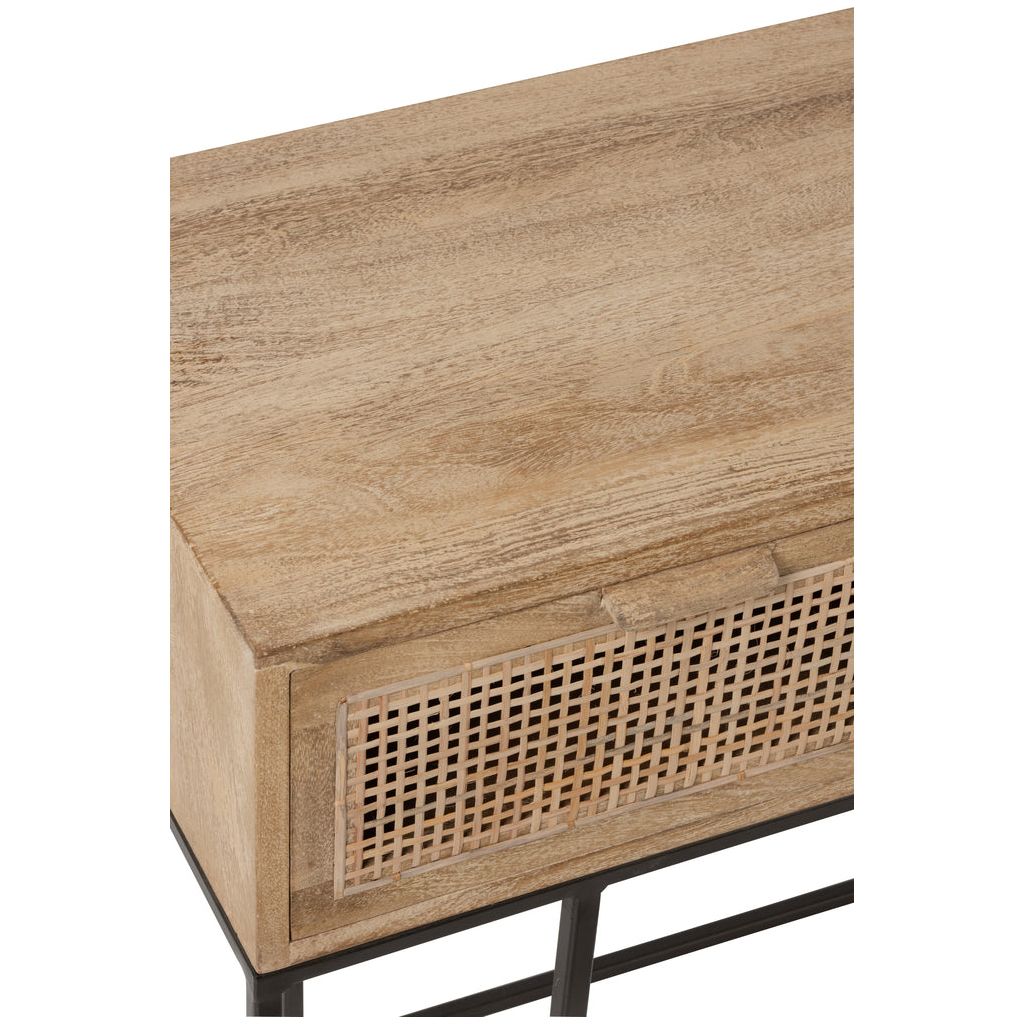 Console Bois Manguier Rotin Naturel - Designix