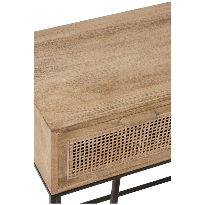 Console Bois Manguier Rotin Naturel - Designix