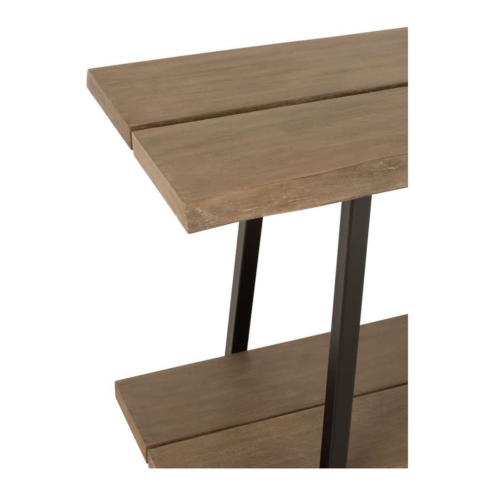 Console Bois Métal Marron 2 Niveaux - Designix