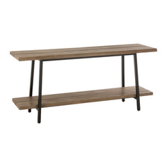 Console Bois Métal Marron 2 Niveaux