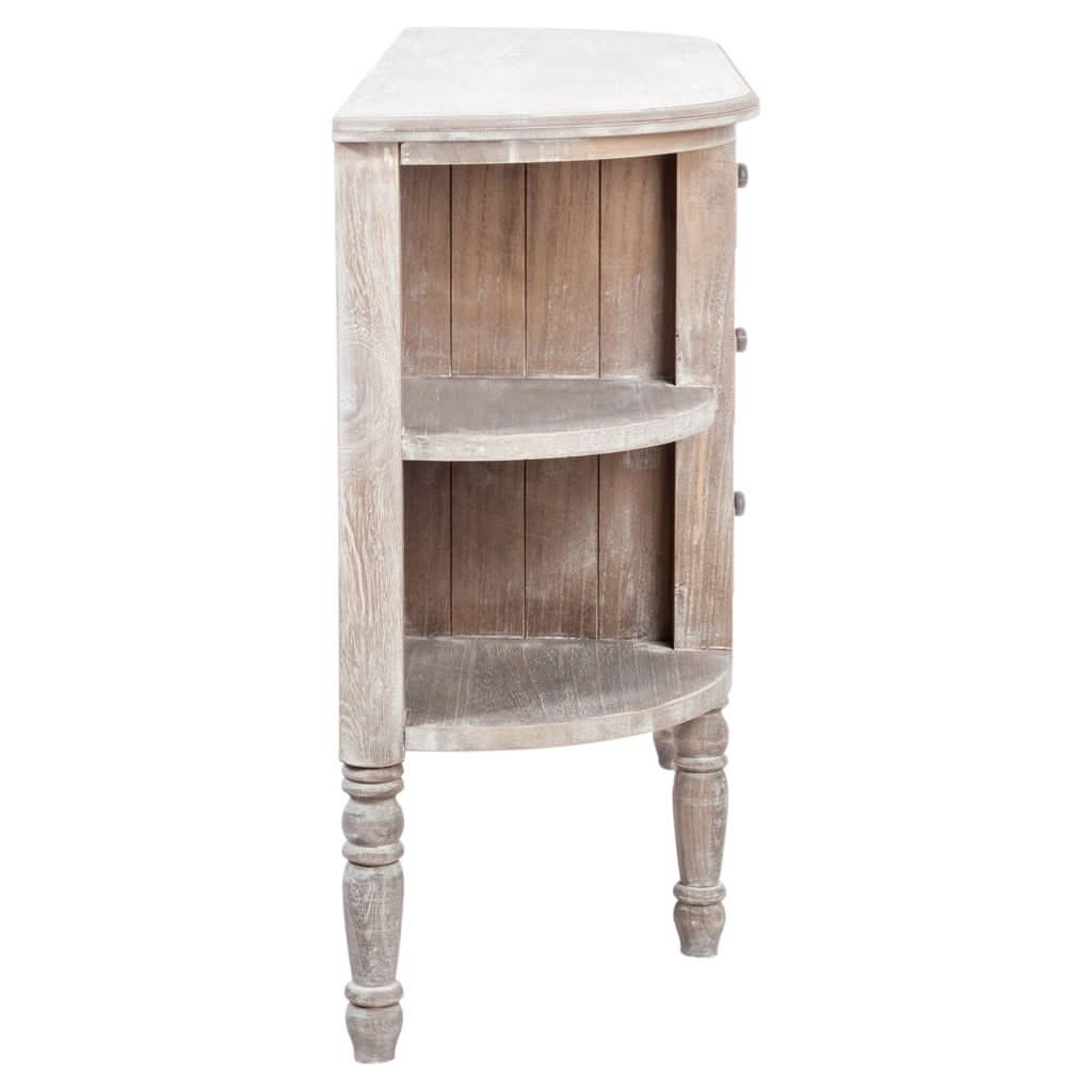 Console Bois Naturel Arrondie 3 Tiroirs - Designix