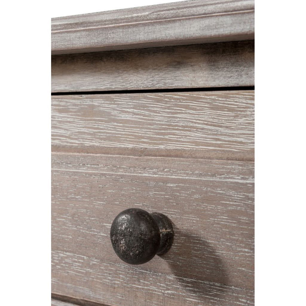 Console Bois Naturel Arrondie 3 Tiroirs - Designix