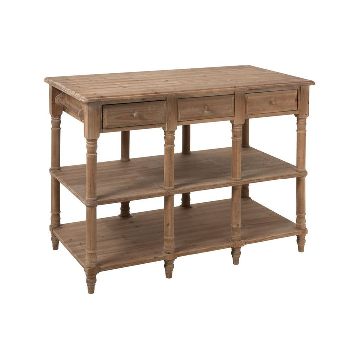Console Bois Naturel Avec Tiroirs - Designix
