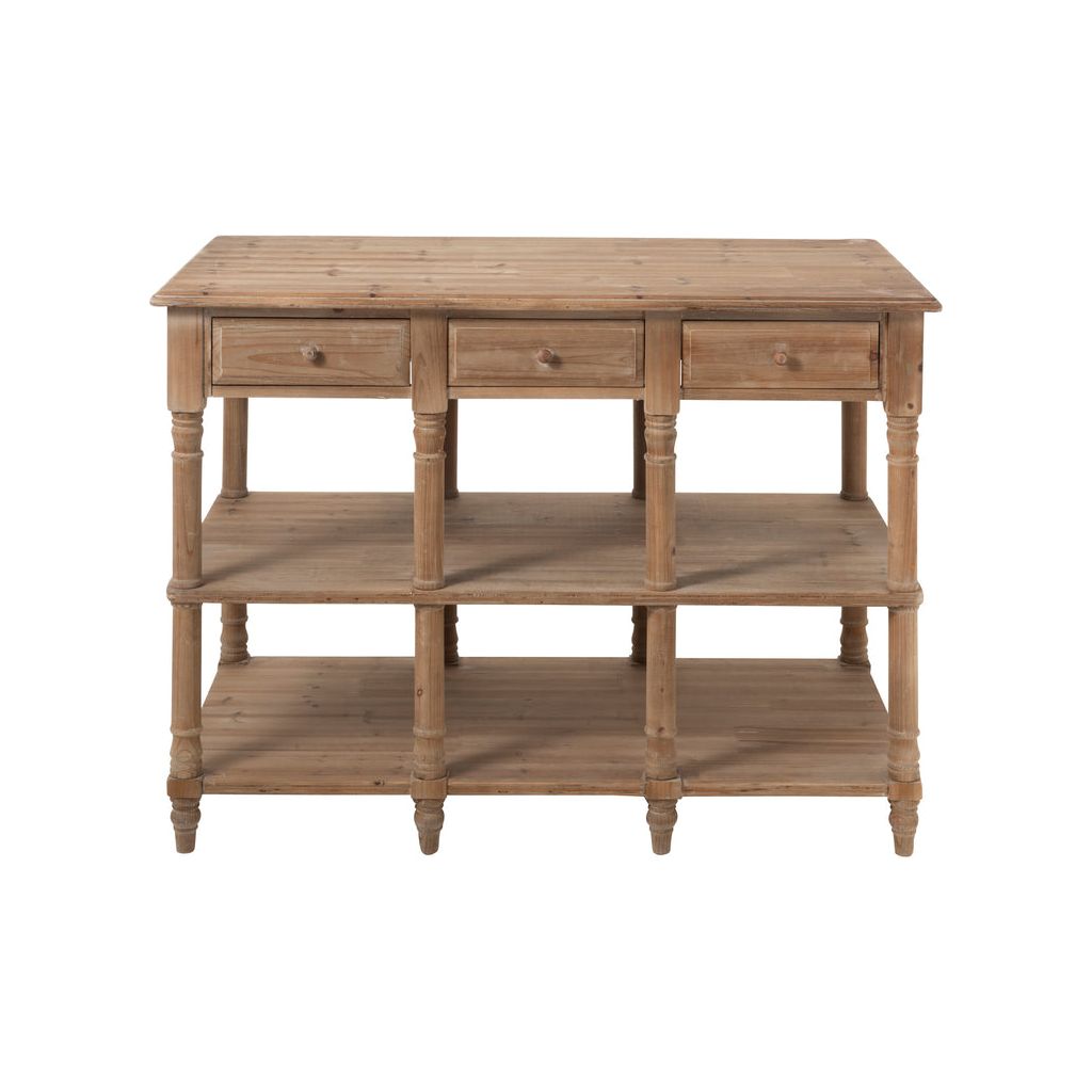 Console Bois Naturel Avec Tiroirs - Designix