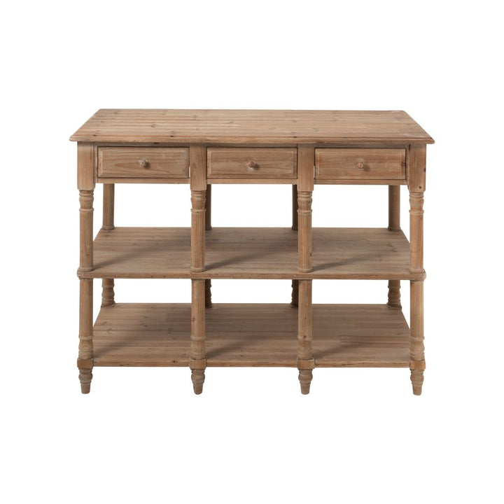 Console Bois Naturel Avec Tiroirs - Designix
