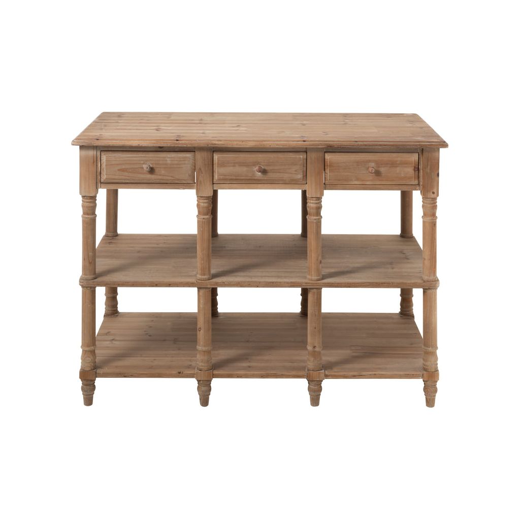 Console Bois Naturel Avec Tiroirs - Designix