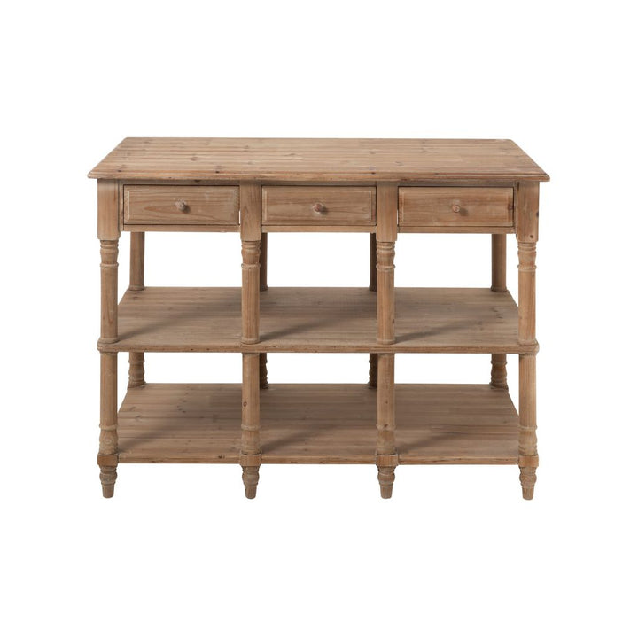 Console Bois Naturel Avec Tiroirs - Designix