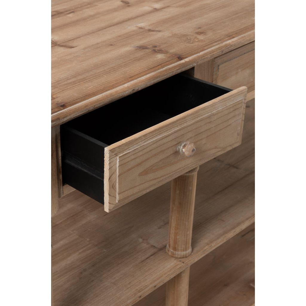 Console Bois Naturel Avec Tiroirs - Designix