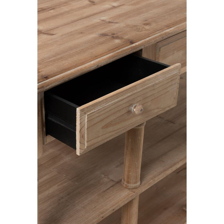 Console Bois Naturel Avec Tiroirs - Designix