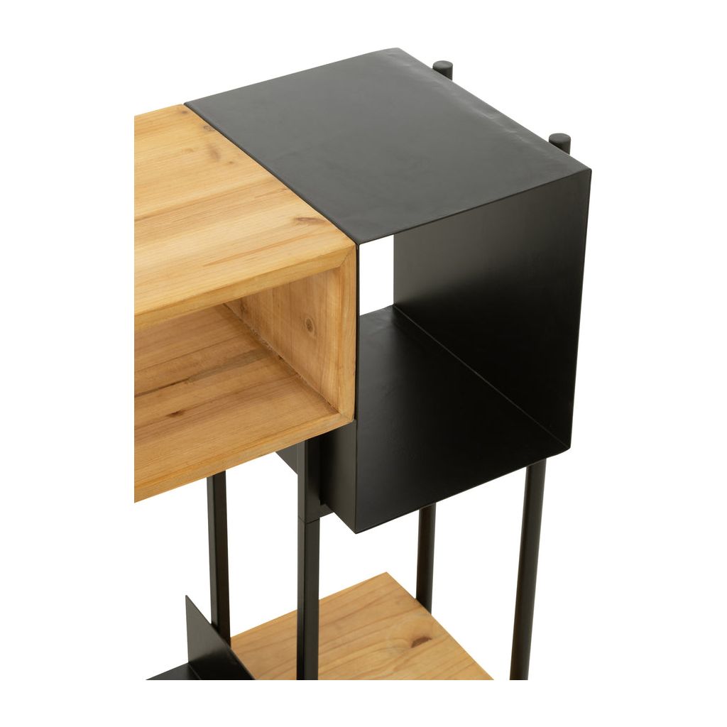 Console Bois Naturel Fer Noir - Designix